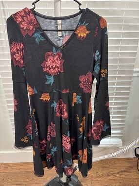 Kohl's Black Floral Combo Dress